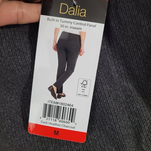 NEW Dalia Womens M Mid Rise Tummy Control Charcoal Pants Slim leg Dress Pants - Picture 5 of 9